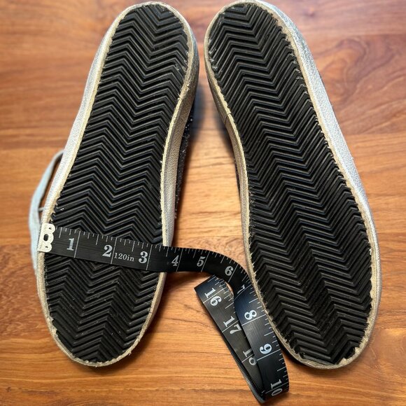 Golden Goose GGDB Women's Super Star Grey Glitter Sneakers with Blue Star EU 40 - Picture 9 of 10